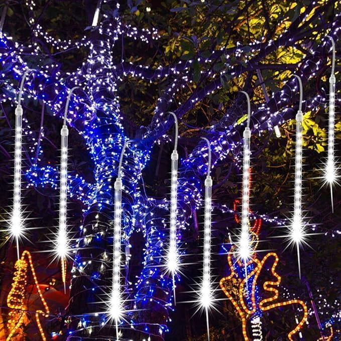Huiyi LED Outdoor String, 10 TubeIcicle Lights with Waterproof for Christmas Parties Wedding Christmas Tree