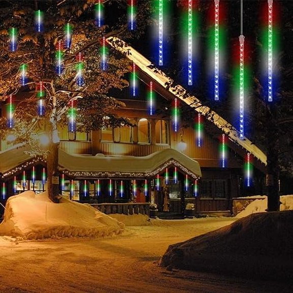 Huiyi LED Outdoor String, 10 TubeIcicle Lights with Waterproof for Christmas Parties Wedding Christmas Tree