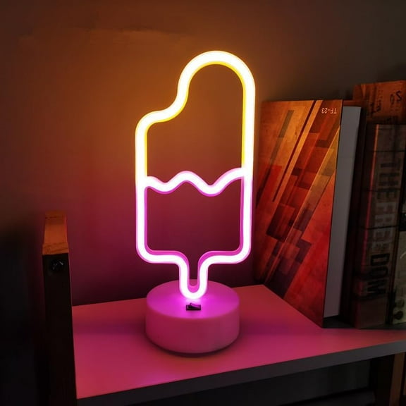 Huiyi Neon Light Base, Cherry Lights Neon Signs - Cherry Neon Light for Bedroom,Tabletop Decor - Battery/USB Powered Colour LED Cherry Light