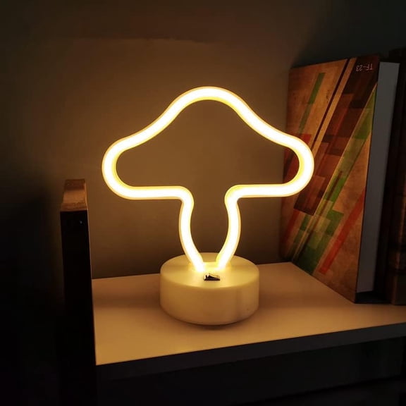 Huiyi Neon Light Base, Stars Lights Neon Signs - Stars Neon Light for Bedroom,Tabletop Decor - Battery/USB Powered WarmLED Stars Light (Lightning)