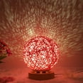 thumbnail image 1 of Huiyi Rattan Ball Table Lamp, Round Base Dimmable Night Lights Wooden Rattan LED Table Lamp with USB Cable Atmosphere Night Light for Living Room, 1 of 7