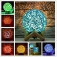 thumbnail image 1 of Huiyi Rattan Ball Table Lamp, Round Base Dimmable Night Lights Wooden Rattan LED Table Lamp with USB Cable Atmosphere Night Light for Living Room, 1 of 5