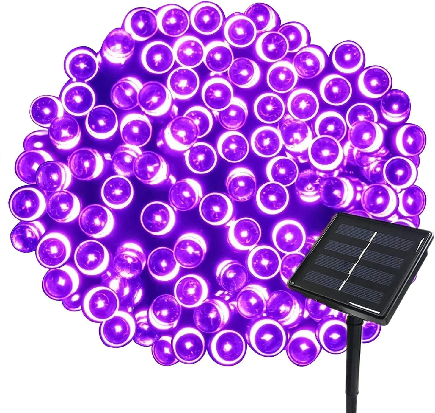 Huiyi Solar Christmas Light String, 12m 100LED Outdoor Light String 8 Modes Waterproof Solar String Lights for Trees Patio Fence Party Christmas Decor