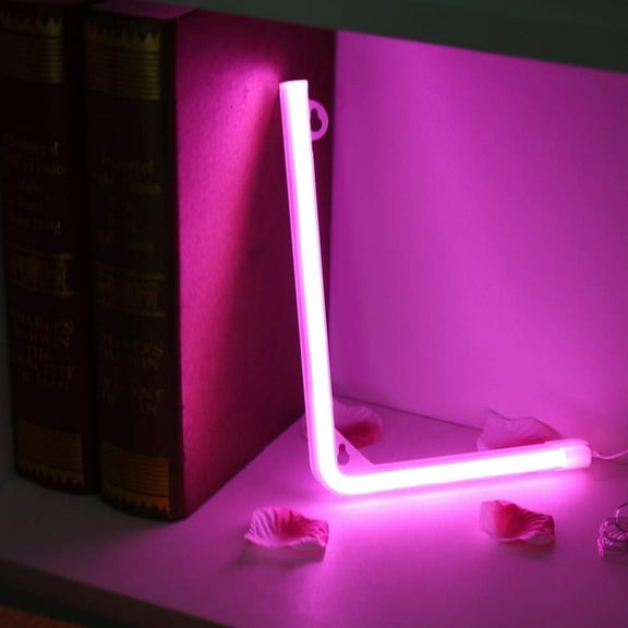 Huiyi Upgraded Version Neon Letter, LED Alphabet Letter Lights USB Operated Pink Alphabet Light Neon Sign Decorative Light up Words Letters Lights