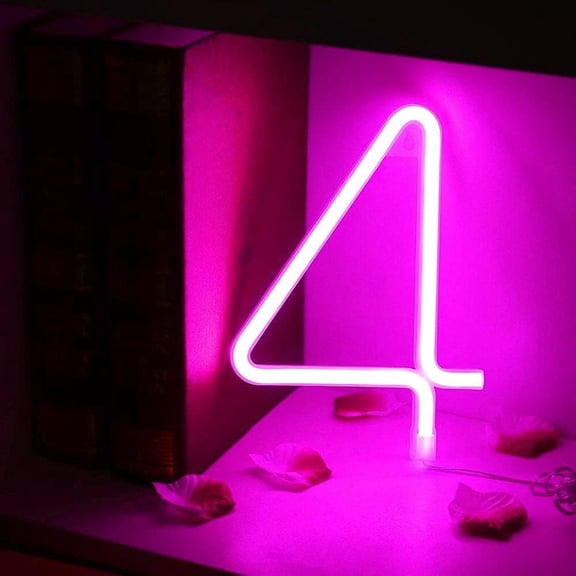 Huiyi Upgraded Version Neon Letter, LED Alphabet Letter Lights USB Operated Pink Alphabet Light Neon Sign Decorative Light up Words Letters Lights