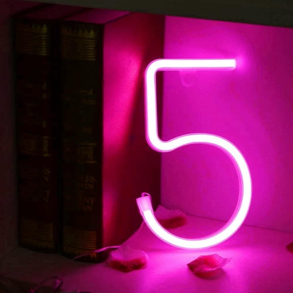 Huiyi Upgraded Version Neon Letter, LED Alphabet Letter Lights USB Operated Pink Alphabet Light Neon Sign Decorative Light up Words Letters Lights