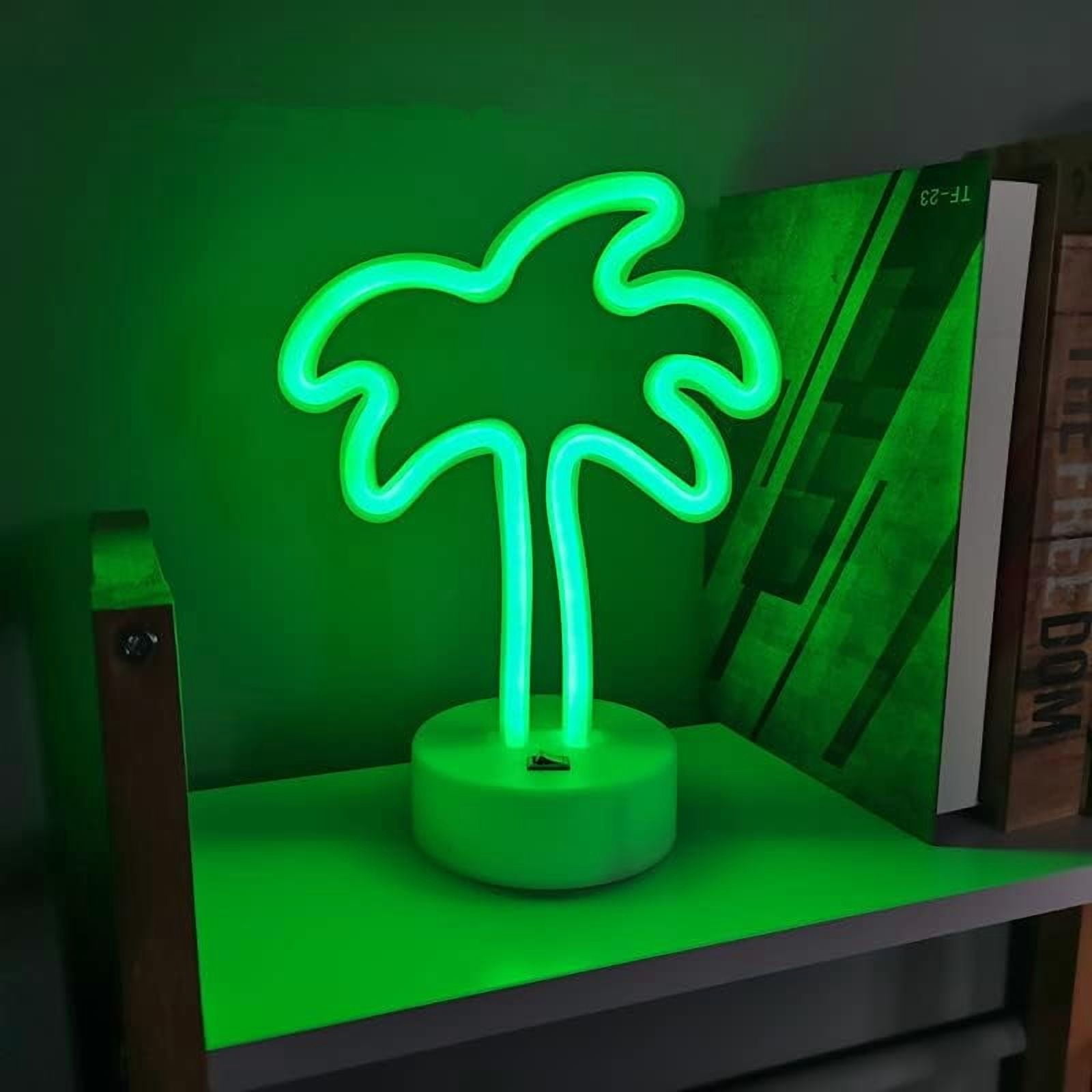 HuiyiNeon Light Base, Cactus Lights Neon Signs - Cactus Neon Light for Bedroom,Tabletop Decor - Battery/USB Powered Green LED Cactus Light