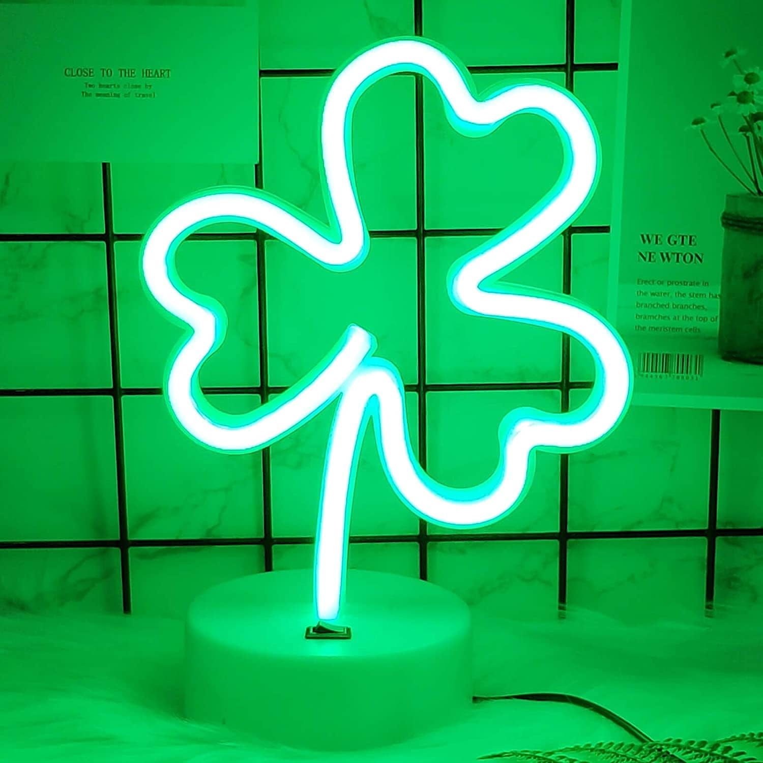HuiyiNeon Light Base, Cactus Lights Neon Signs - Cactus Neon Light for Bedroom,Tabletop Decor - Battery/USB Powered Green LED Cactus Light