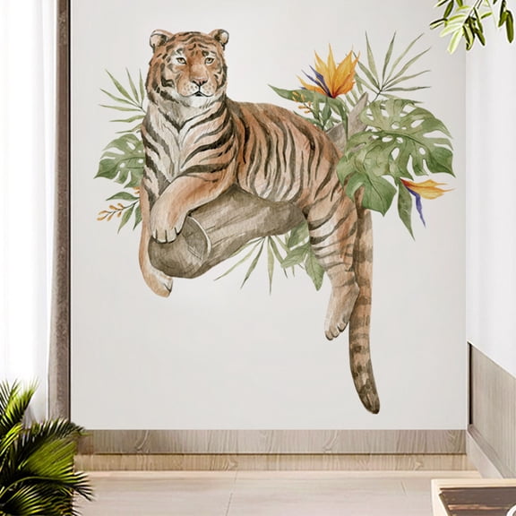 Huizhicai CH36028 Tiger in Forest Wall Art for Living Room, Entryway, Corridor Modern Animal Canvas Print for Background Wall Decor