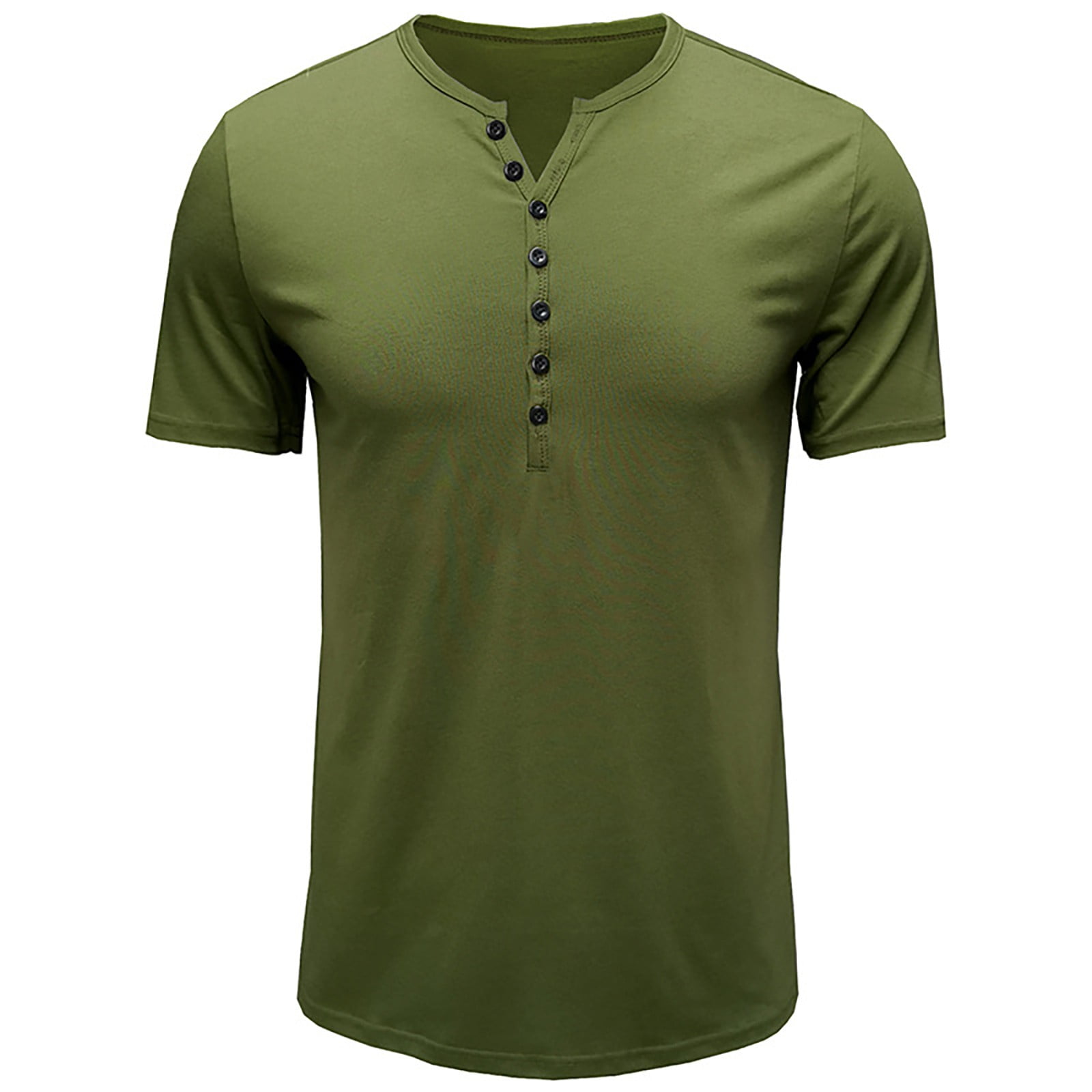 Huk Fishing Shirts For Men Green Tops for Men Men's Plus Size Shirts Solid  Color Short Sleeve T-Shirts Button-Up Shirts Cotton tshirts for Men  Button-Down Shirts,Green,S 