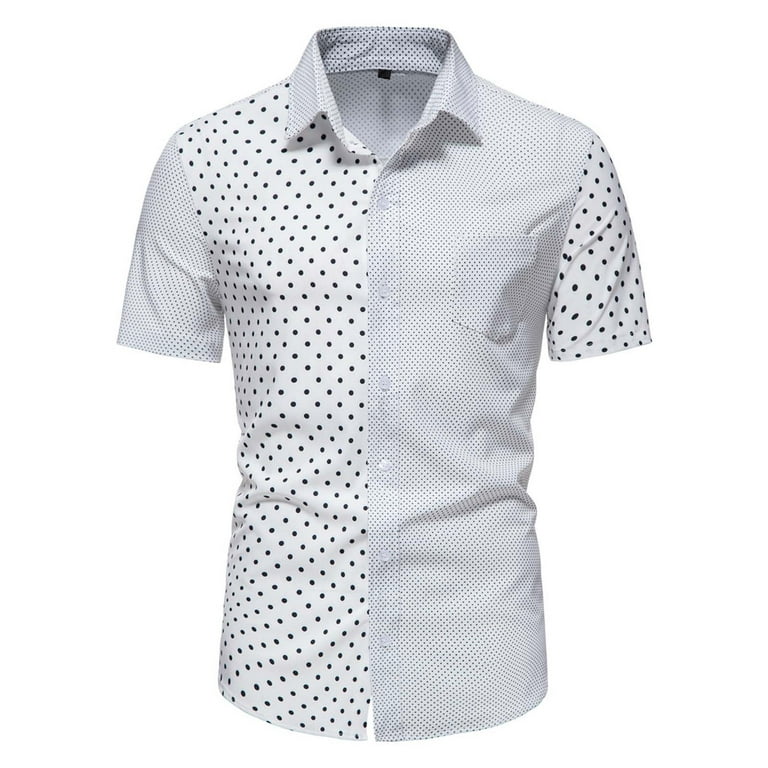 Huk Fishing Shirts For Men White T Shirts for Men Summer Men's Shirt  Fashion Print Business Casual Short Sleeve Shirt Teacher Shirts,White,XL 