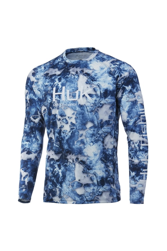 Fishing Vented Pursuit LS Tee Shirt Mossy Oak Fracture Barracuda Large