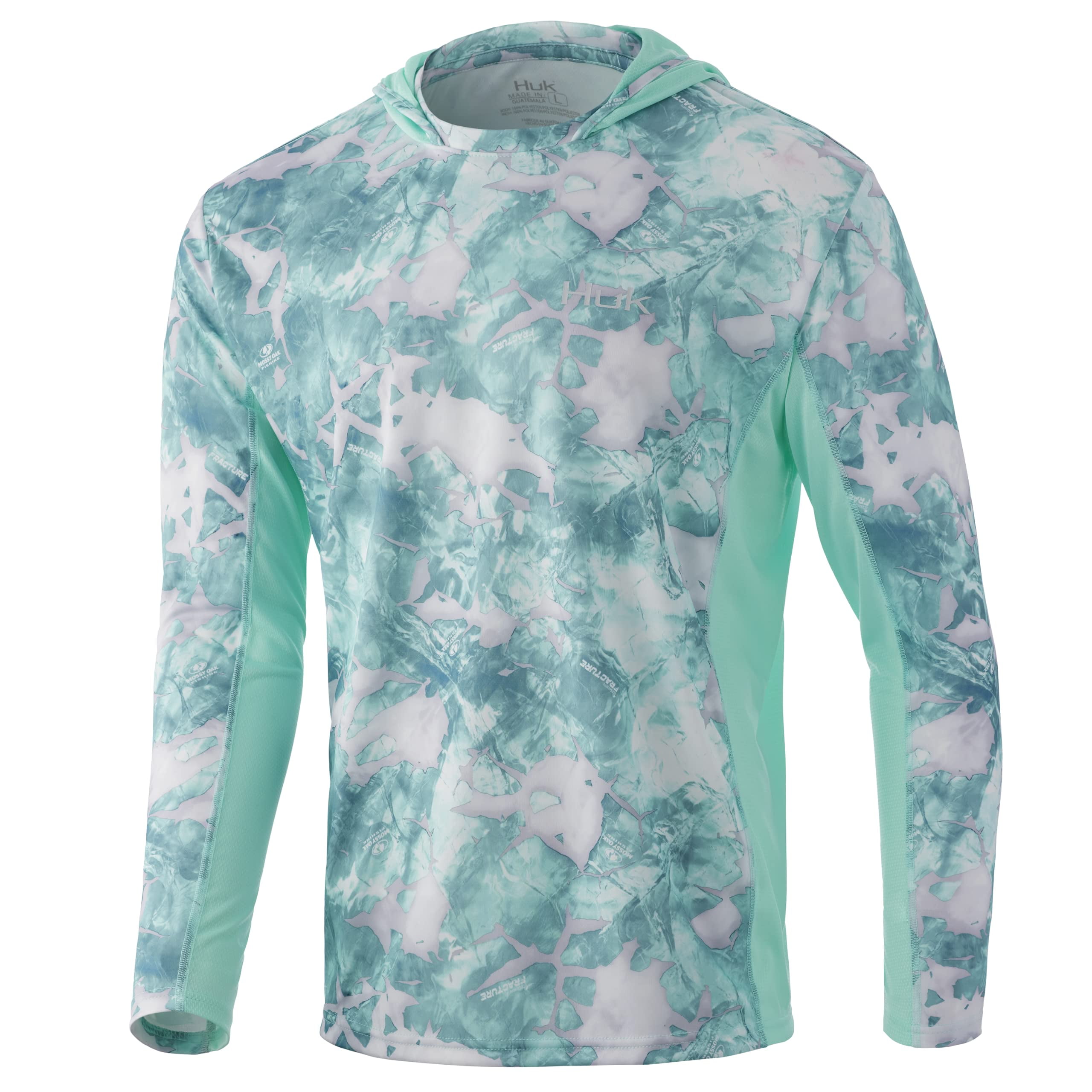 Maglietta Da Pesca HUK Icon X Con Cappuccio, Protezione Solare UPF 50+, Bianco, Taglia X-Large Donna