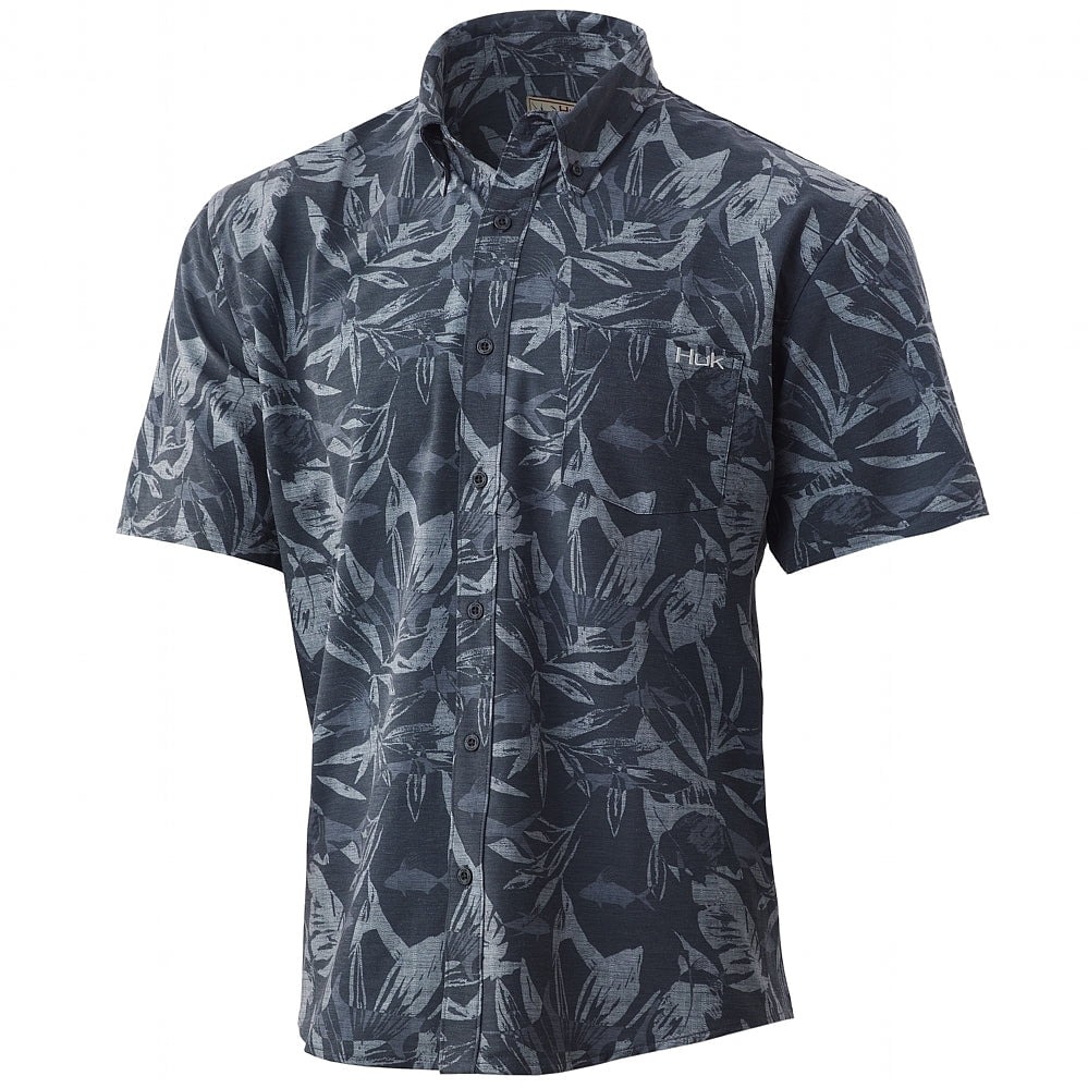 Chemise homme manches courtes Vintage carte à jouer imprimé bouton