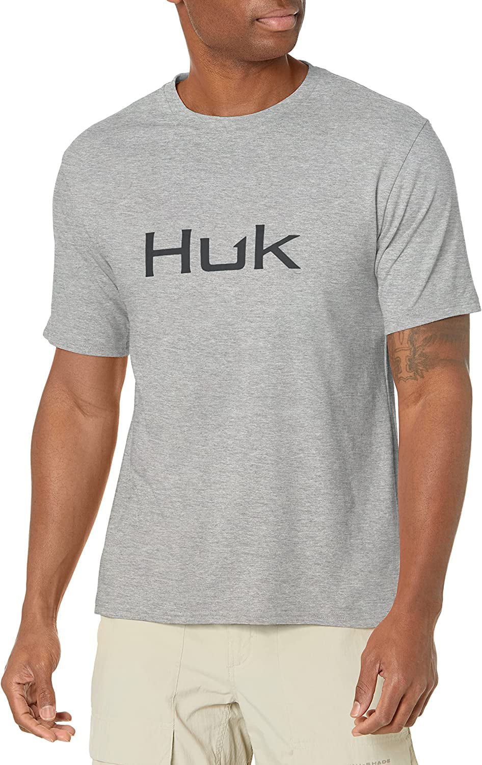 Huk Logo Tee Heather Moss (Heather Moss, Medium) 