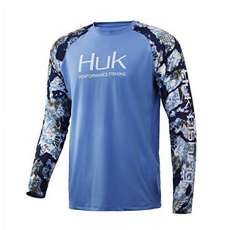 Huk Men's Double Header Long Sleeve Sun Protecting Fishing Shirt, Kryptek  Obskura Signa, XX-Large 