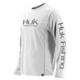thumbnail image 1 of Huk Men's Icon White Small Solid Long Sleeve Shirt, 1 of 2