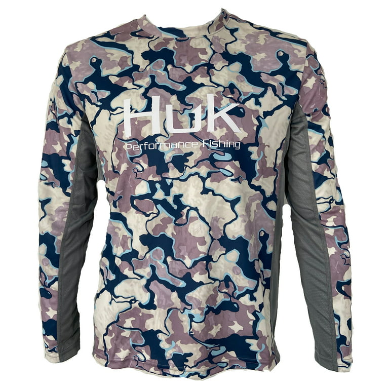 Huk Men's Icon X Current Camo Ocean Tally Cam XX-Large Long Sleeve Fishing  Shirt 