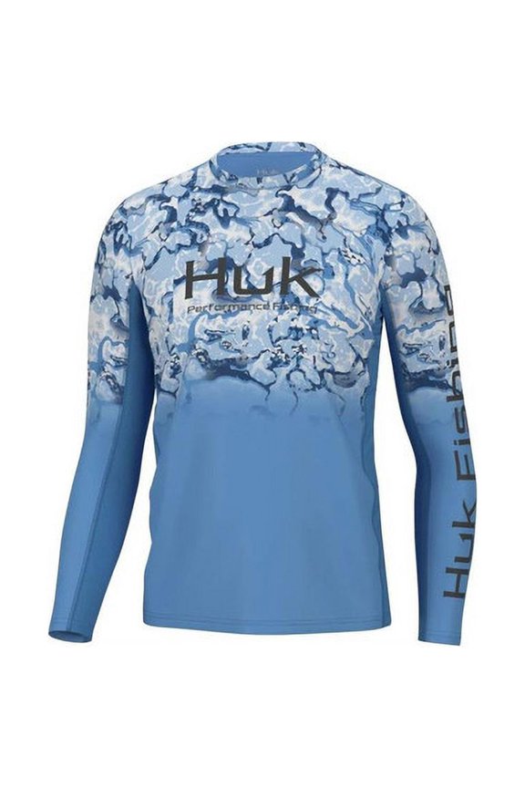Men's Icon X Inside Reef Fade Shirt - Long Sleeve - Azure Blue