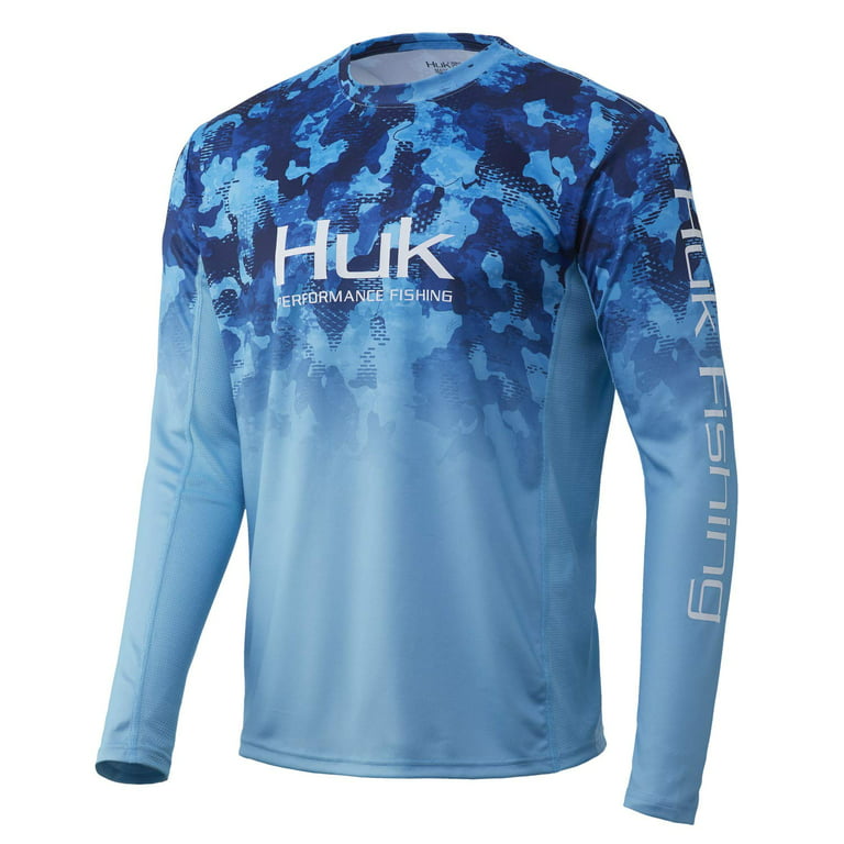 Huk Men's Icon X KC Refraction Camo Fade Performance Shirt (Refraction San  Sal, Small) 