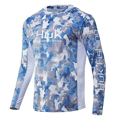 HUK Men's Icon X Camo Hoodie UPF 50+ Long-Sleeve Fishing Shirt, Ice Boat, XX-Large