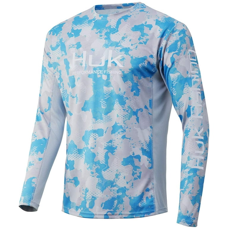 Huk Men's Icon X KC Refraction Camo Inshore Small Long-Sleeve Shirt