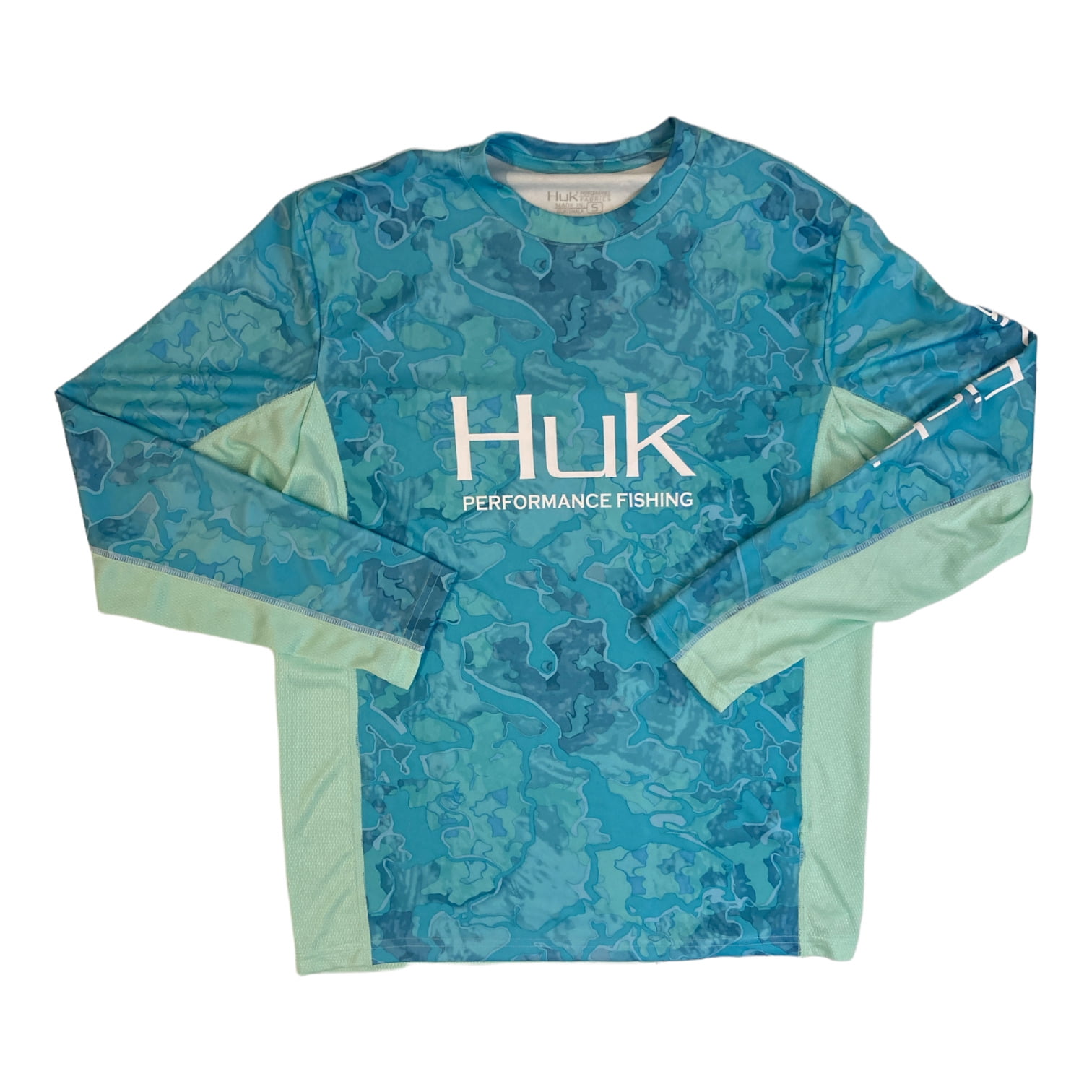 HUK Men's Pattern Pursuit Long Sleeve Performance Shirt, Refraction Fish  Fade-Storm, X-Large 
