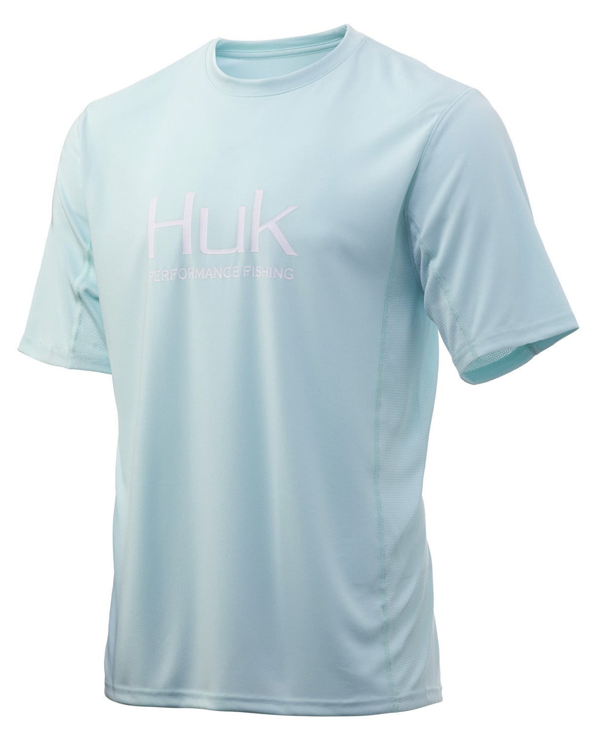 Huk Performance Men’s L Blue Short Sleeve Button Down Polyester Fishing  Shirt 