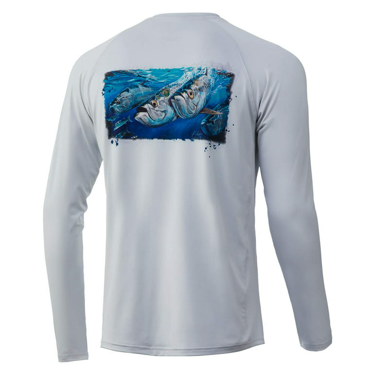 Huk Men's KC Tarpon Pursuit Performance Shirt (Tarpon - Glacier, X