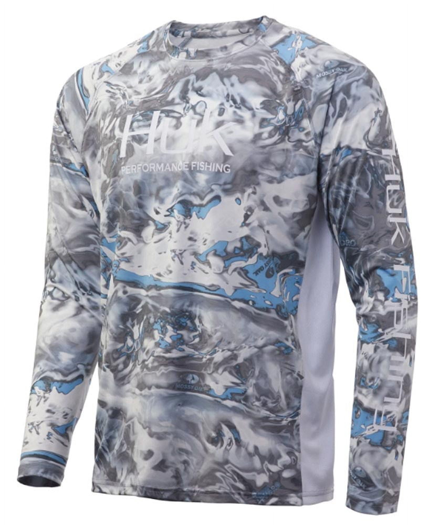 Chemise Huk Fishing Performance Homme – Manches Longues – Bleu Mossy Oak – Taille M