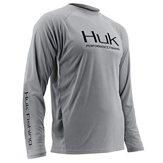 Huk Men's Performance Vented Long Sleeve Shirt, White, 3X-Large