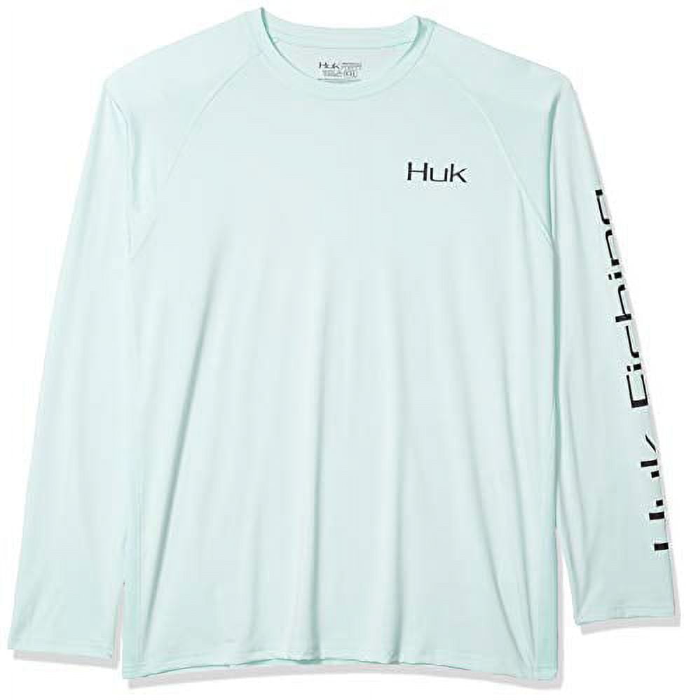 Huk Men's Pursuit Long Sleeve Sun Protecting Fishing Shirt, Bally Hoo- Seafoam, Medium 
