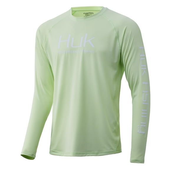 Huk Men's Pursuit Vented Key Lime Large Long Sleeve Performance Fishing Shirt