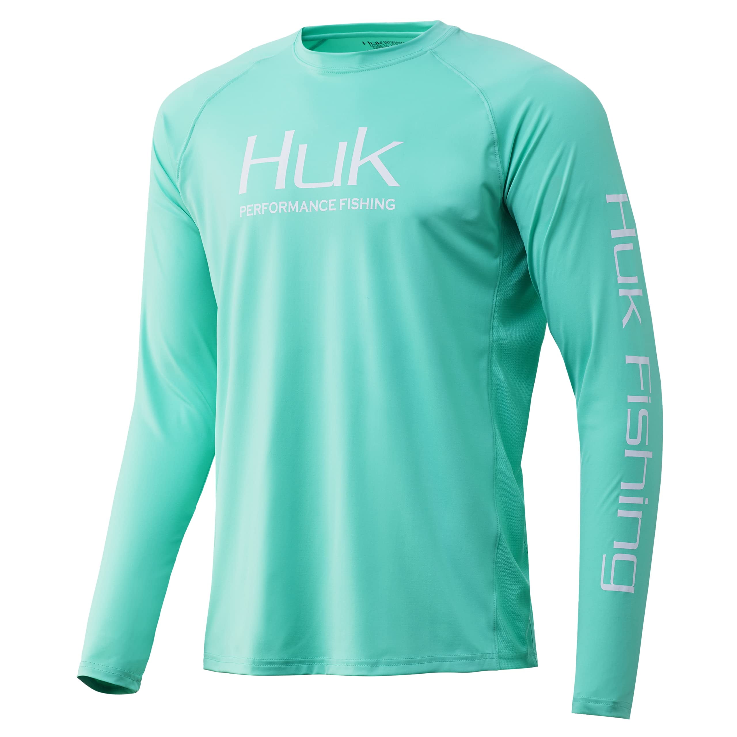 Huk Men's Pursuit Vented Long Sleeve Performance Shirts (Electric Green,  Small) 