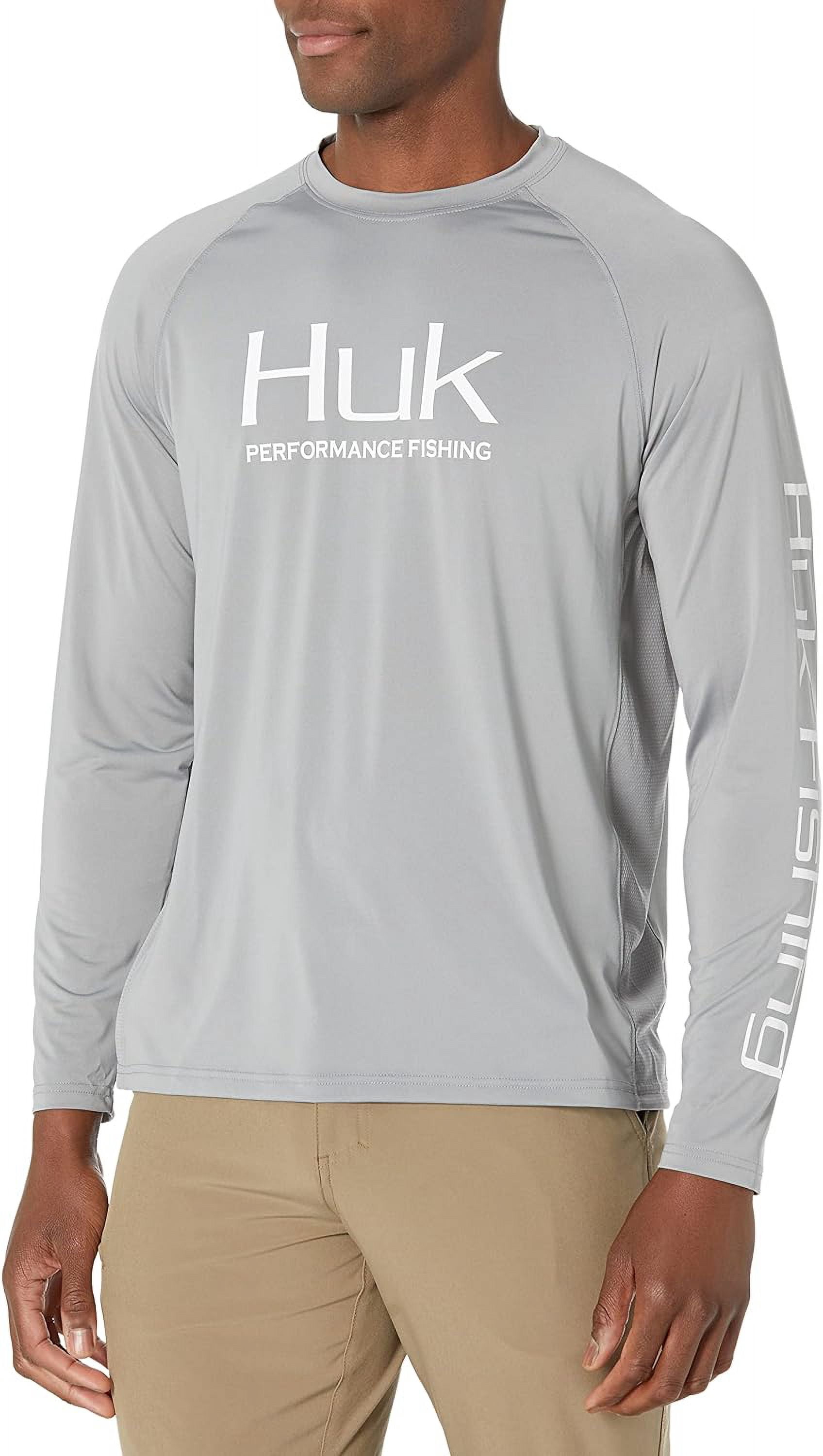 HUK Men's Pursuit Buzzer Long Sleeve Fishing Shirt - UPF 30+, Moisture-Wicking, Stain Resistant