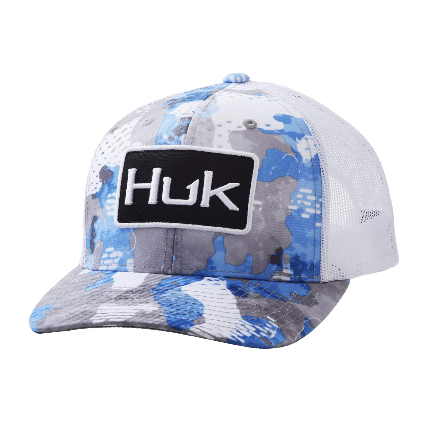 Huk Men's Snapback Huk'd Up Angler Refraction Mesh Adjustable Hat (Iceboat,  1) 