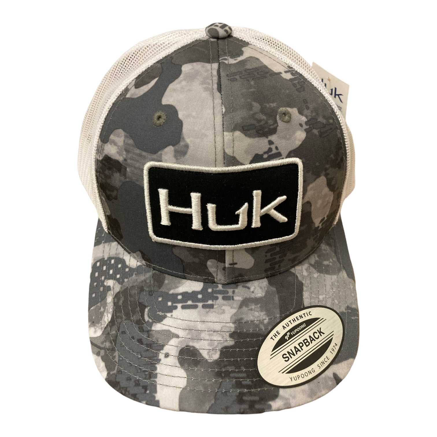 Huk Men's Snapback Huk'd Up Angler Refraction Mesh Adjustable Hat (Hydro  Blackwater, 1) 