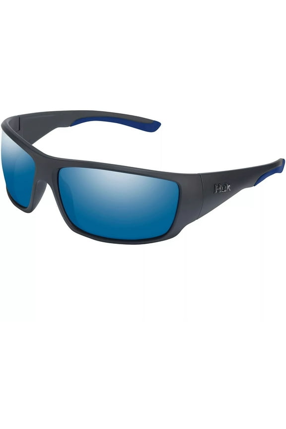 Men's Spearpoint Polarized Sunglasses Matte Black Frame Blue Mirror Lens