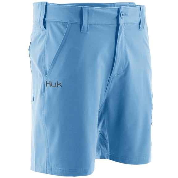 Huk Men's Standard Next Level Quick-Drying Performance Fishing Shorts, Carolina Blue-7", Medium