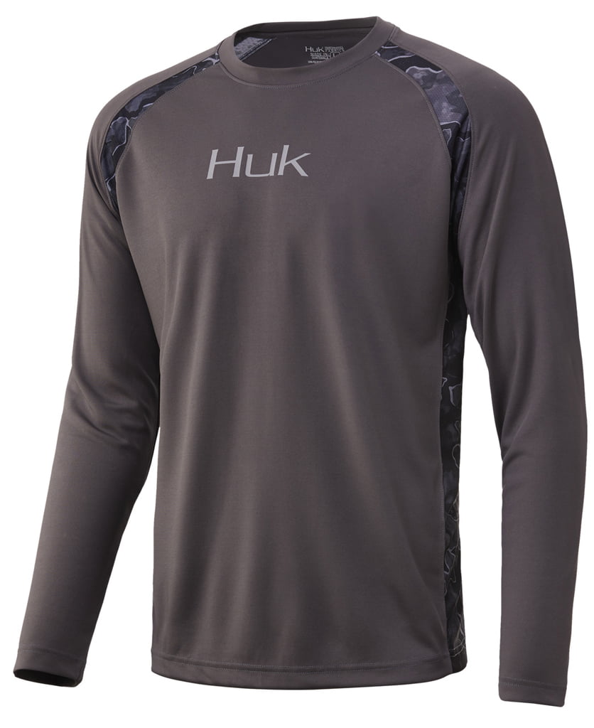 Huk Men's Strike Solid Iron Small Long Sleeve Shirt