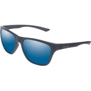 Huk Mens Swivel Polarized Sunglasses Matte Black Frame Blue Mirror Lens