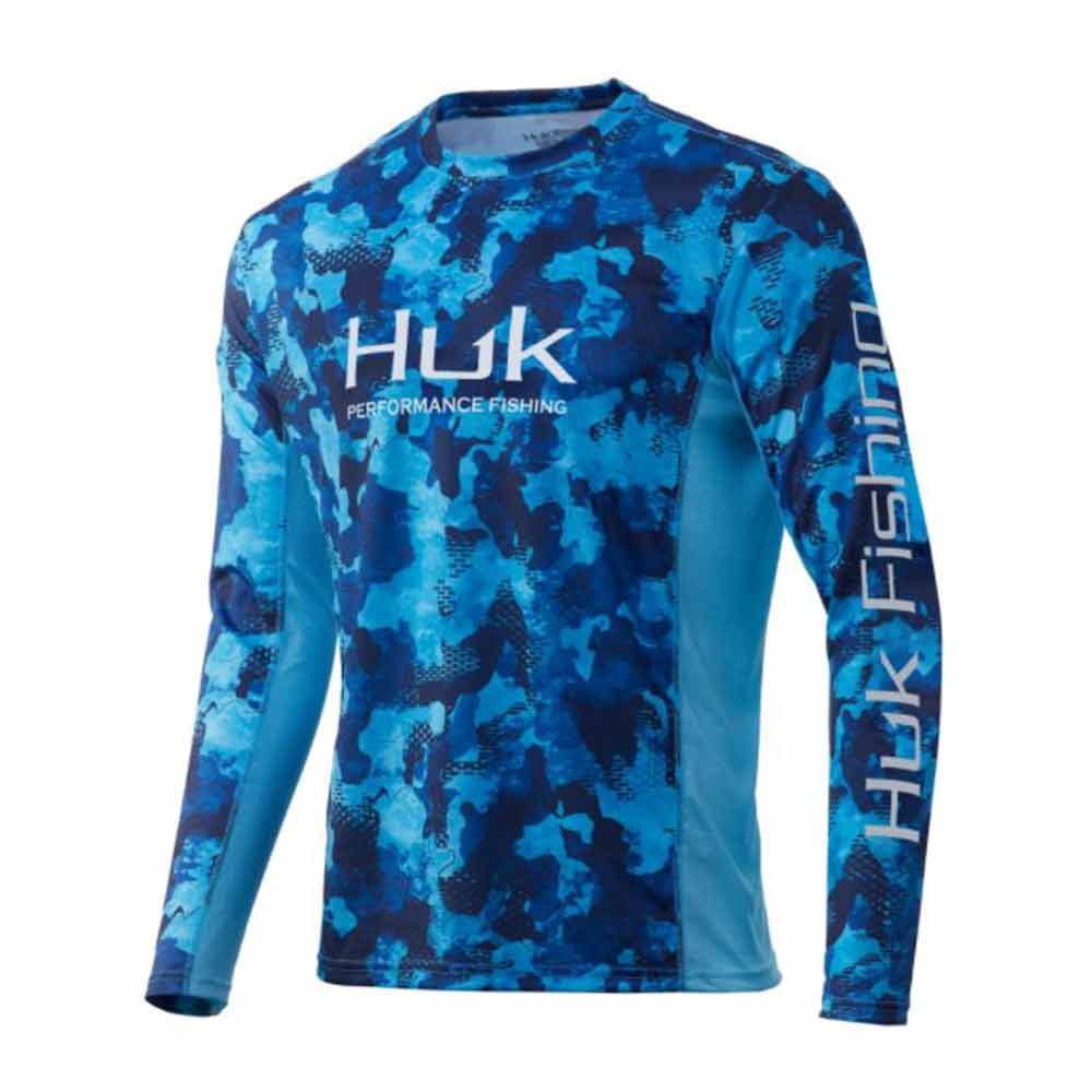 Huk Men's Icon X Performance Long Sleeve Fishing Shirt (Sea Floor