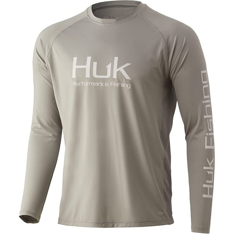 Huk Performance Fishing Vented Pursuit Long Sleeve Tee Overcast Grey XL 
