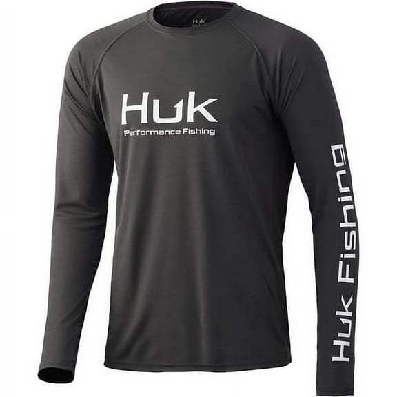 Huk Performance Fishing Vented Pursuit Long Sleeve Tee Volcanic Ash XL