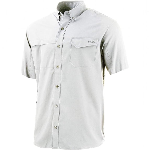 Huk Tide Point Short Sleeve White, 2XLarge Buttondown Shirt
