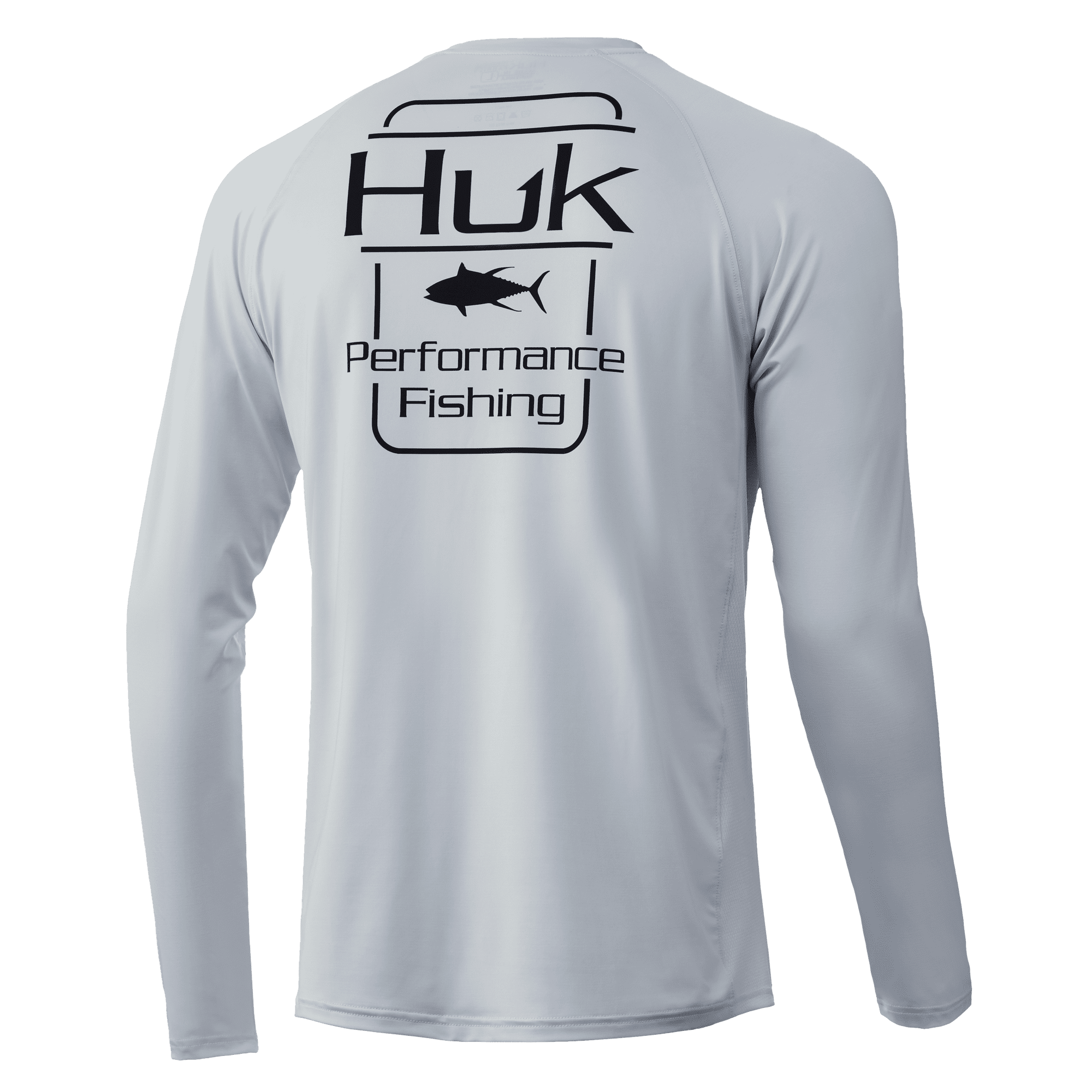 HUK Men's Pursuit Long Sleeve Sun Protecting Fishing Shirt, Bass-Ice Blue,  Large 