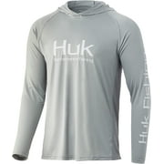 Huk Vented Pursuit Hoodie Long Sleeve Fishing Tee Overcast Grey XL