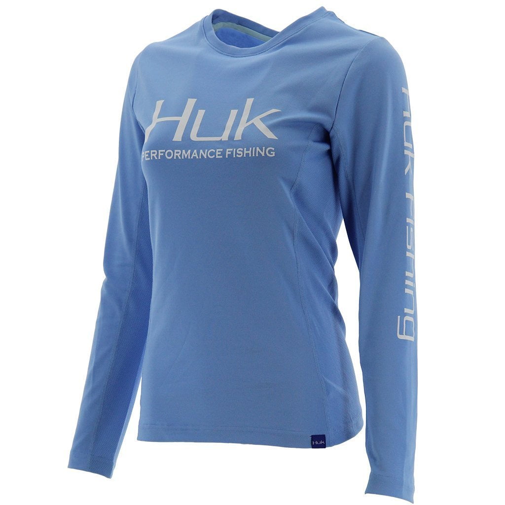 Huk Womens Icon X Long Sleeve Shirt | Long-Sleeve Performance Shirt with  UPF 30+ Sun Protection, Medium Teal, Extra Small