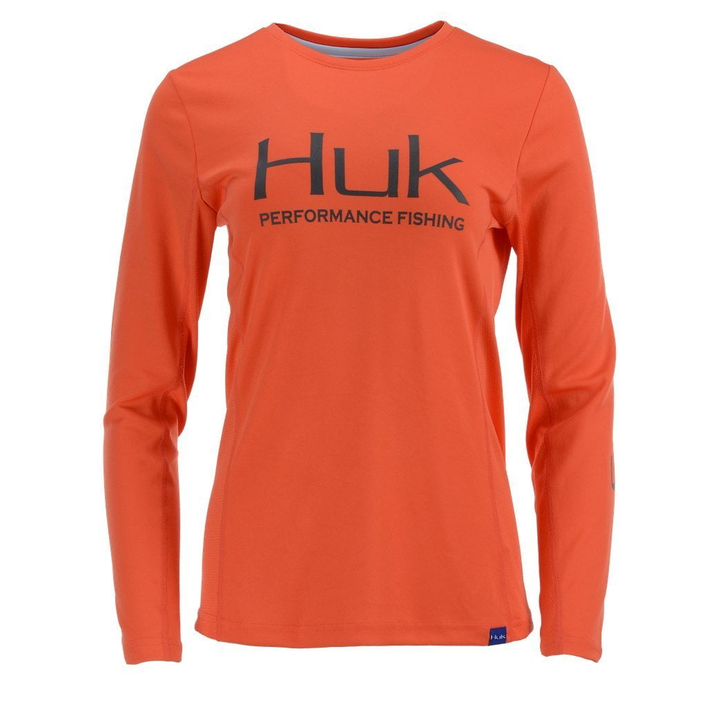 Huk Women's Icon Long Sleeve Shirt H6120018 (Coral, X-Large) 