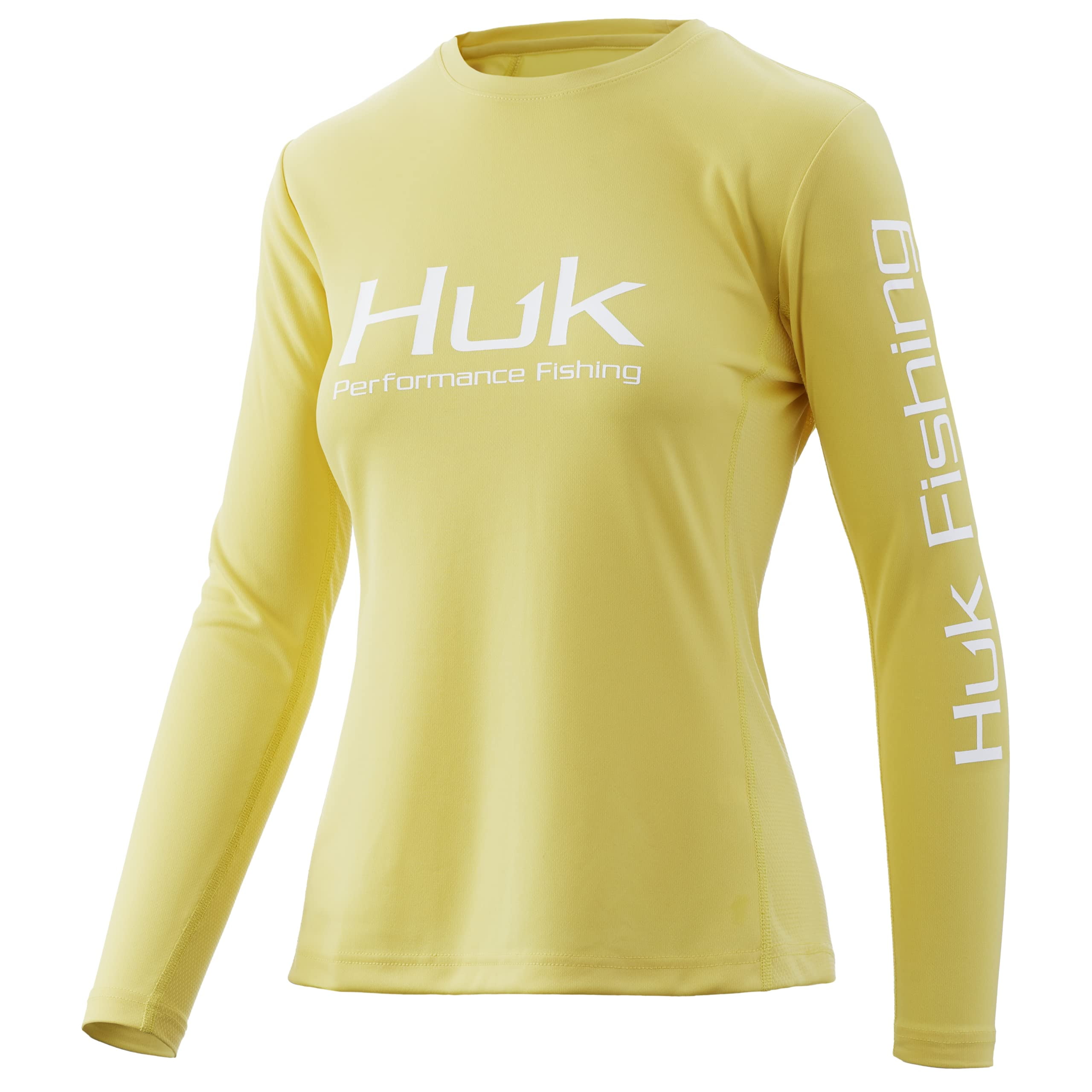 Huk Women's Icon X Long Sleeve Performance Shirt (Canary, X-Small)
